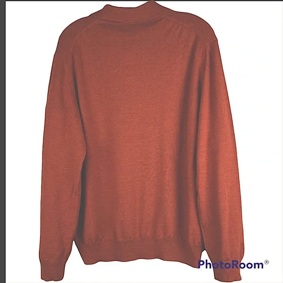 Neiman Marcus Made In Italy 100% Merino Wool Long Sleeve Polo Sweater Shirt Sz L - Picture 5 of 9